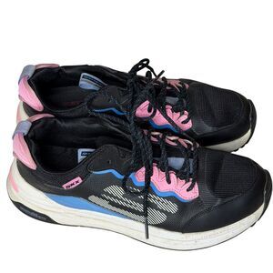 Skechers Global Jogger Fresh Strike Sneakers Running Shoes Black Pink 9 bv